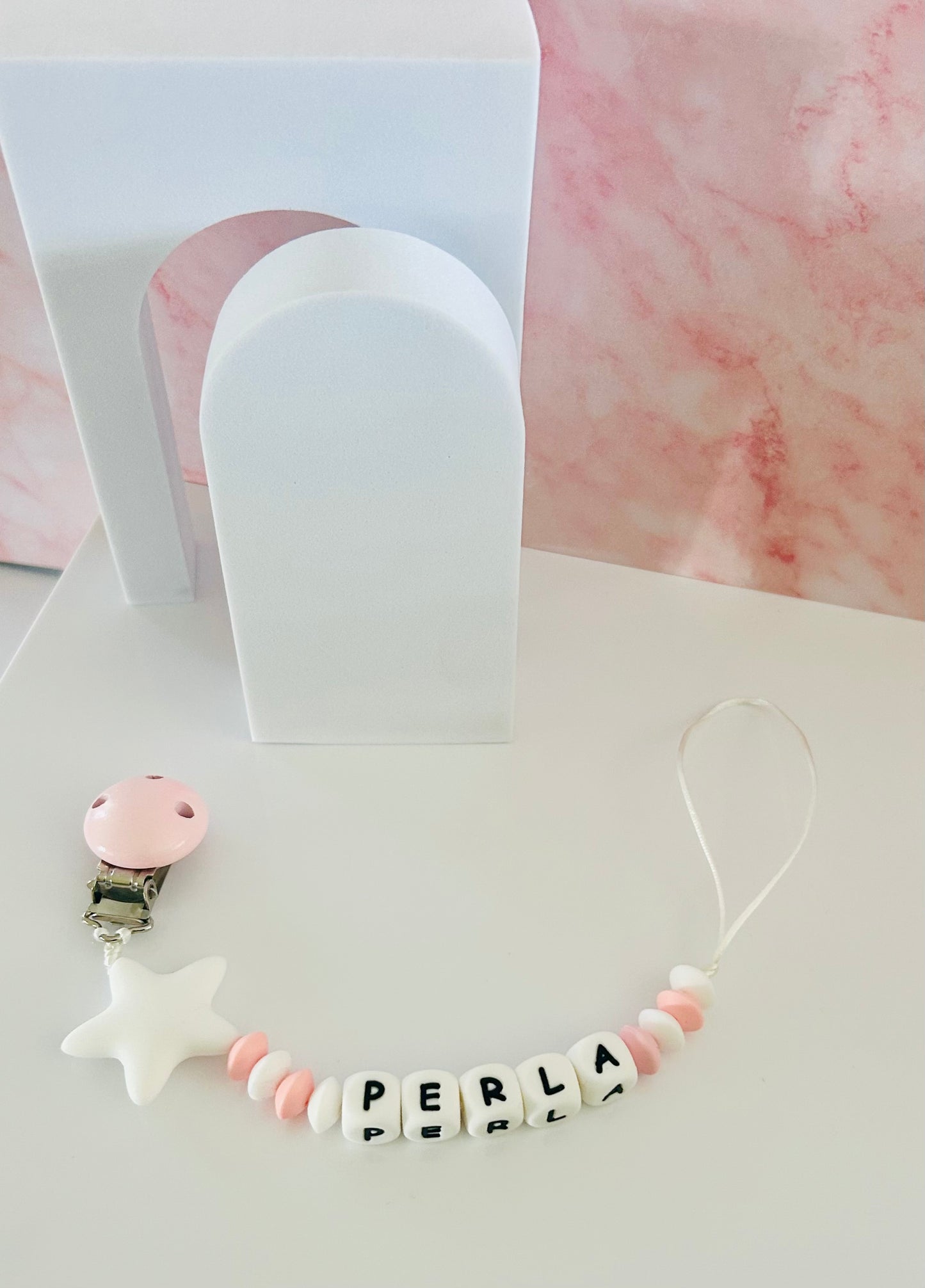 Wish Upon a Star – Pink Pacifier Clip