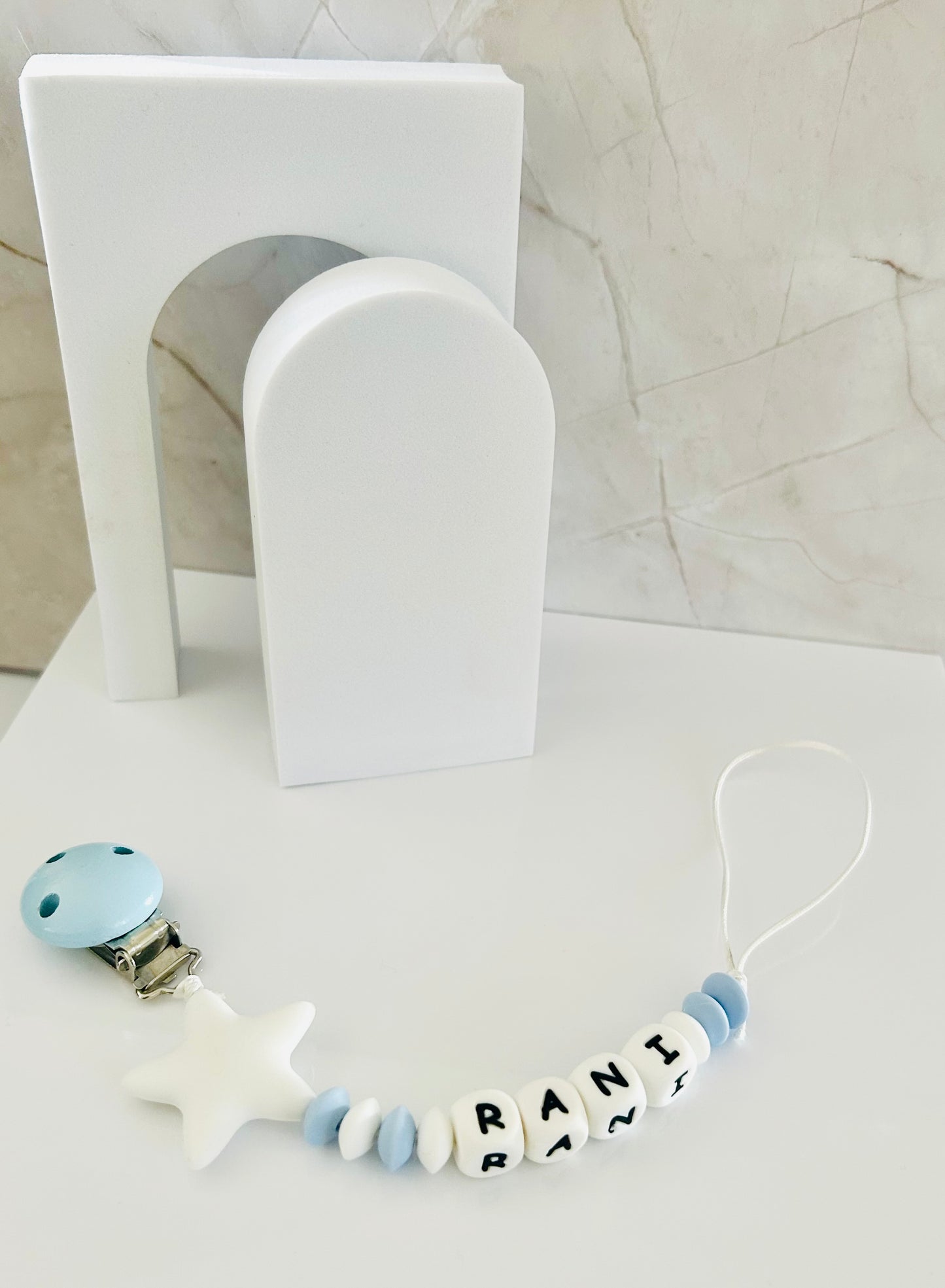 Wish Upon a Star - Blue Pacifier Clip