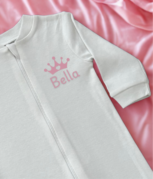 Royal Dreams Pink Personalized Baby Sleeper