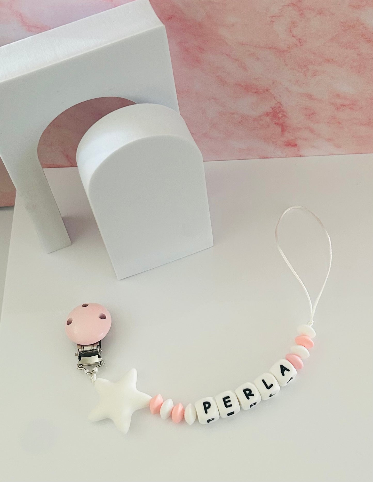 Wish Upon a Star – Pink Pacifier Clip