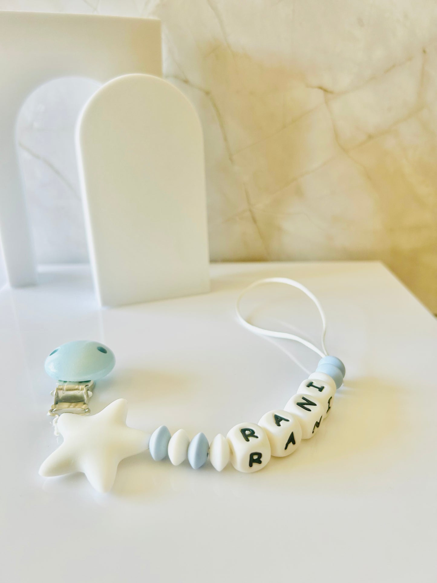 Wish Upon a Star - Blue Pacifier Clip