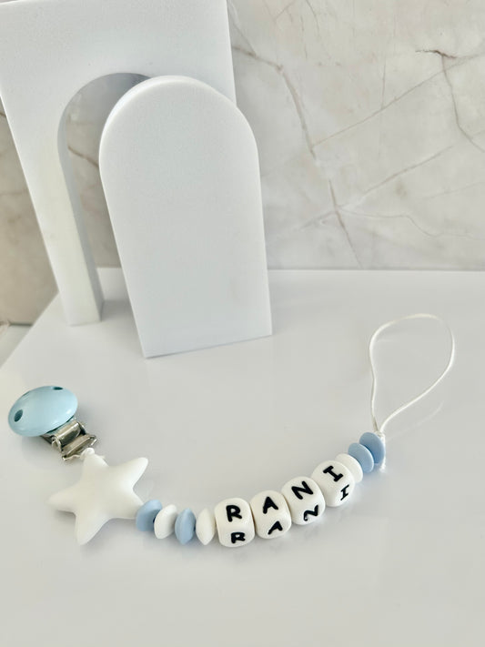 Wish Upon a Star - Blue Pacifier Clip
