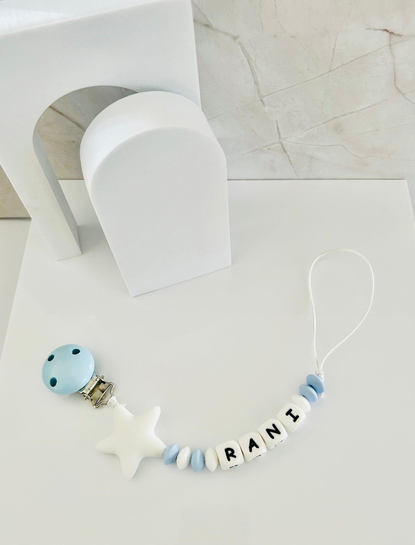 Wish Upon a Star - Blue Pacifier Clip